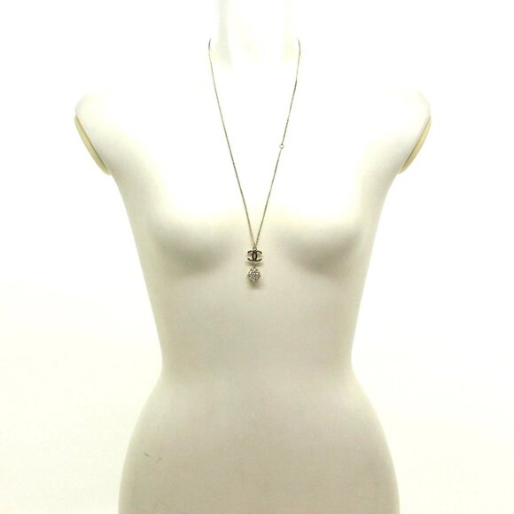 CHANEL - Champagne Gold Black Hardware Rhinestones Necklace 797-082225 - Picture 5 of 6